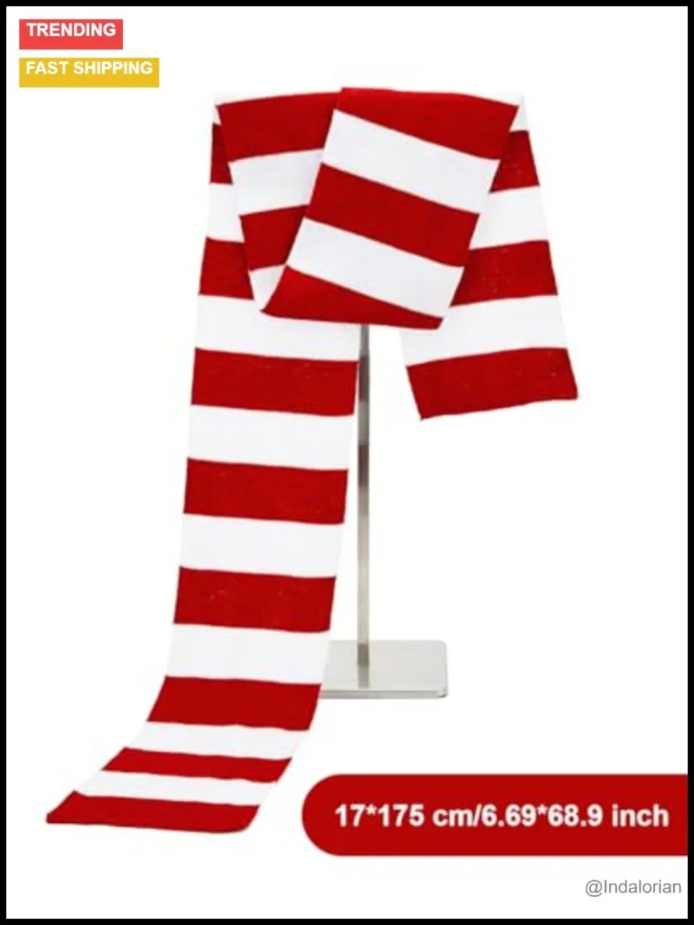 Acrylic Striped Winter Scarf for Men - Warm Long Costume Accessory